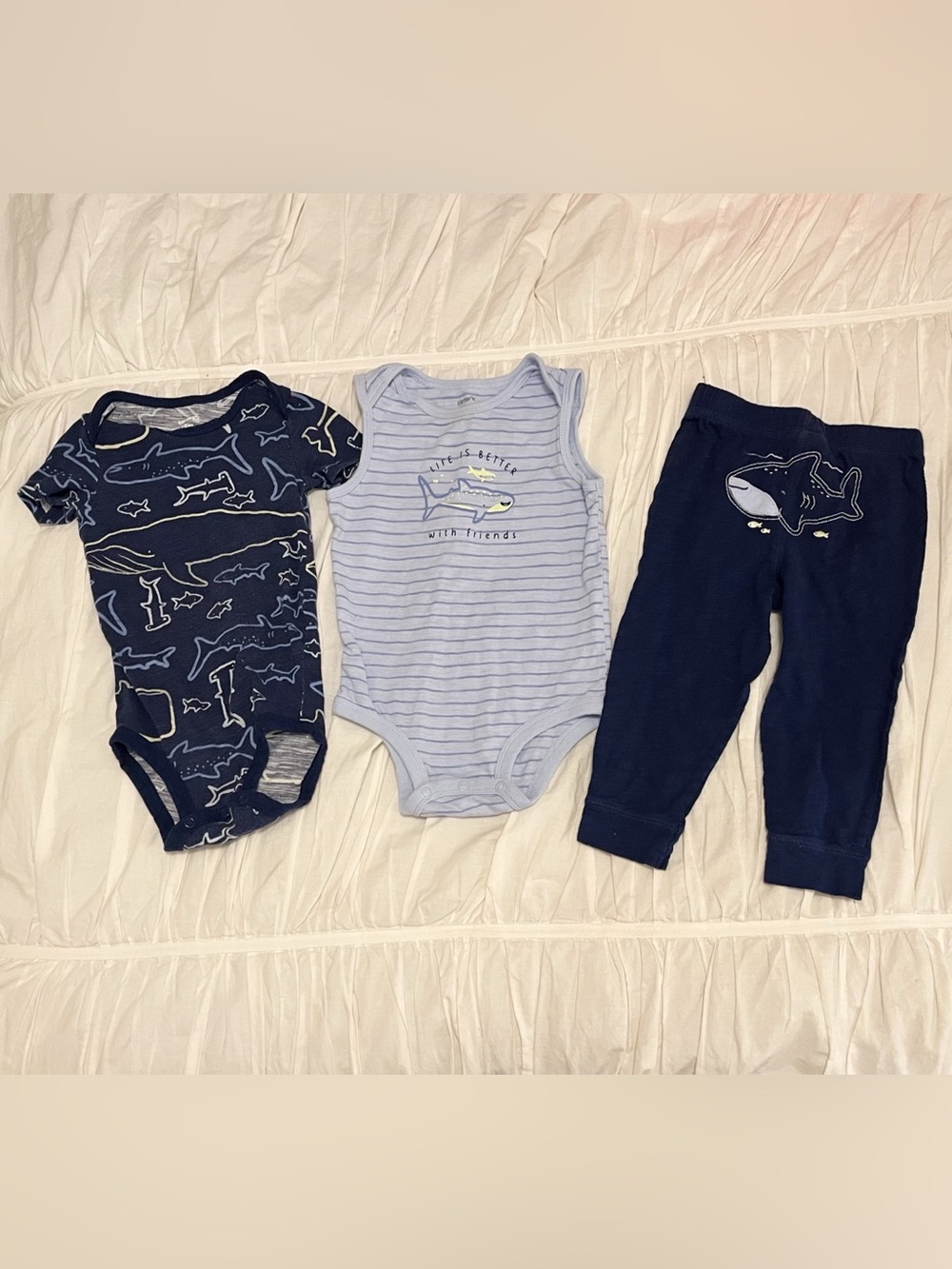 Carter's Navy & Light Blue Shark Bundle Set